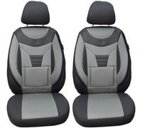 BREMER SITZBEZÜGE Fundas de Asiento a Medida para Asientos de Coche compatibles con Skoda Octavia 3 Tipo 5E 2012-2019, Conductor y Pasajero, Fundas Protectoras de Asiento FB:908 (Gris/Negro)