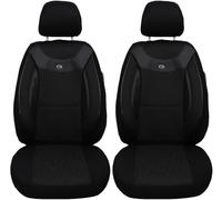 BREMER SITZBEZÜGE Fundas de Asiento a Medida para Asientos de Coche compatibles con VW T6 Multivan 2015, Conductor y copiloto, Funda de Asiento FB:03 (Negro/Negro)