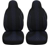 BREMER SITZBEZÜGE Fundas de Asiento compatibles con Renault Megane 3 (Conductor y copiloto) a Partir de 2008 - 2016 PL406, Costuras Negras y Azules.