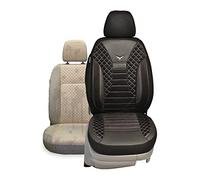 BREMER SITZBEZÜGE Fundas de Asiento compatibles con Volvo S90 Cross Country, Conductor y Pasajero a Partir de 2017 PS808, Color Negro y Blanco