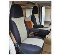 BREMER SITZBEZÜGE Fundas de Asiento de piloto compatibles con autocaravanas, cámper, Ducato, Conductor y Pasajero, 812, Juego de Fundas en Negro/Beige