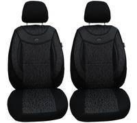 BREMER SITZBEZÜGE Fundas de Asiento para Coche compatibles con FIAT Punto Tipo 199, Juego de 2005 - 2018, Juego de Fundas de Asiento para Coche, 2 Unidades en Negro y Gris