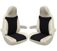 BREMER SITZBEZÜGE Fundas de Asiento para piloto compatibles con Autocaravana, Camper Ducato, Conductor y Pasajero 828, Juego de Fundas en Beige/Negro