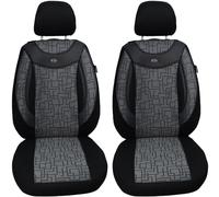 BREMER SITZBEZÜGE Fundas de Coche compatibles con FIAT Talento para Conductor y Pasajero Juego a Partir de 2016 / Fundas de Asiento de Coche Juego de 2 Fundas de Asiento de Coche en Negro y Gris