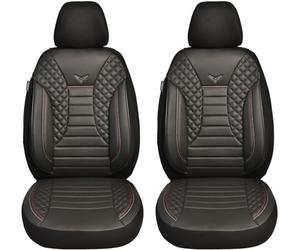 BREMER SITZBEZÜGE Fundas de Coche compatibles con Opel Combo E para Conductor y Pasajero a Partir de 2019 / Funda Protectora de Piel sintética de Terciopelo, Juego de 2 Unidades en Color Negro