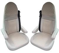 BREMER SITZBEZÜGE Fundas Protectoras para Asientos Aguti GIS Liner y Milan | Juego de 2 Fundas Protectoras con reposabrazos en Beige | GT405