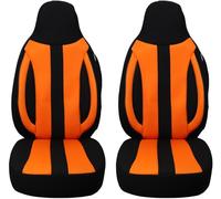 BREMER SITZBEZÜGE Fundas Protectoras para Coche compatibles con Smart fortwo 451 Conductor y Pasajero a Partir de 2007 - 2014 / Juego de Fundas de Asiento de Coche, 2 Unidades, Color Negro/Naranja