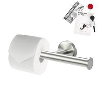 bremermann Bad-Serie Piazza - Portarrollos doble 2 en 1, portarrollos de repuesto, incluye juego de adhesivos, soporte para rollos de papel higiénico, de acero inoxidable mate
