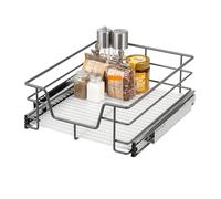 bremermann cajón telescópico 45 cm con balda, para reequipamiento, con guías telescópicas de bolas, ideal para cocina, baño y dormitorio, de metal (Gris)