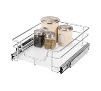 bremermann cajón telescópico 45 cm con balda, para reequipamiento, con guías telescópicas de bolas, ideal para cocina, baño y dormitorio, de metal (Cromo)