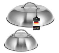 bremermann - Campanas para Hamburguesas, Campana de cocción, Tapa para Barbacoa, Acero Inoxidable, 22,5 cm y 32 cm de diámetro