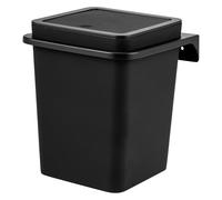 bremermann Cubo de cosméticos Cuadrado con Superficie Suave al Tacto, Incluye Soporte de Pared para Pegar o taladrar con Tapa basculante y Almohadillas de EVA contra arañazos, 6 litros (Negro)