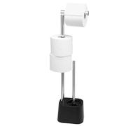 bremermann - Escobillero 3 en 1 con soporte para rollo, escobilla y soporte para rollos de papel higiénico, acero inoxidable