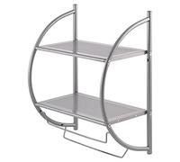 bremermann Estantería de baño 2 en 1, Mueble de Almacenaje, 2 estantes, 2 toalleros, 56 x 43,5 cm, color gris