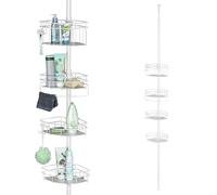 bremermann Estantería esquinera telescópica, 4 cestas, estantería de Ducha de hasta máx. 290 cm (Blanco)