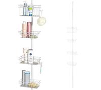 bremermann Estantería telescópica para baño, 4 cestas, hasta máx. 290 cm (Blanco)