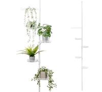 bremermann Estantería telescópica para Flores con 4 baldas y Soporte para Plantas trepadoras, para el salón, el Pasillo, el baño o la Cocina, con Altura de Montaje Variable de 140 a 290 cm (Blanco)