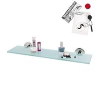 bremermann Lucente - Estante de cristal para baño (incluye juego de adhesivos, ideal para baño y ducha, acero inoxidable, cromado)