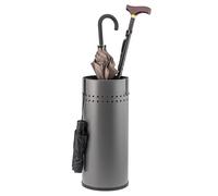 bremermann Paragüero con bandeja recogegotas y 2 ganchos: perfecto para el pasillo, la oficina o el estudio; también apto para bastones o rollos de papel (Gris)