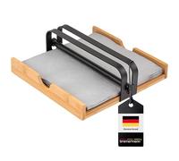 bremermann Servilletero de bambú con pesos de metal, dispensador de servilletas