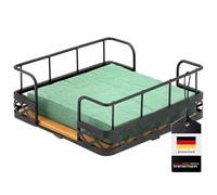 bremermann Servilletero para servilletas de 33 x 33 cm, de bambú con borde de metal alto, dispensador de servilletas, aprox. 19 x 8 x 19 cm