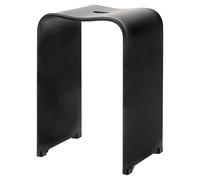 bremermann Taburete de baño de acrílico, Aprox. 33 x 27,5 x 48 cm (Ancho x Profundidad x Alto), con Mango Hueco, Forma ergonómica, soporta hasta 130 kg (Negro/Mate)