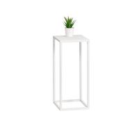 bremermann Taburete para Flores, Soporte para Plantas de Metal, Moderna Columna para Flores Ideal para salón, Pasillo y Oficina, para decoración y Plantas de Interior, de Metal en Blanco