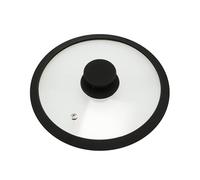 bremermann - Tapa de Cristal con Borde de Silicona para ollas y sartenes de 20 cm (Negro)