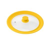 Bremermann tapa de cristal universal con borde de silicona, 24/26/28 cm, medio (Amarillo)