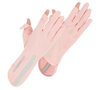 Bremorou 2 piezas guantes sin dedos protección solar mujer guantes uñas manicura, guantes de protección solar, profesional sin dedos para esmalte de uñas, secador de uñas, ciclismo, conducción, pesca