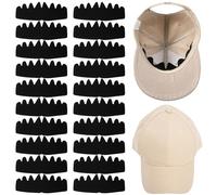 Bremorou 20 piezas de insertos moldeadores de sombrero, remodelador de sombreros para gorras de béisbol, moldeador de gorra a presión para gorra a presión, sombrero deportivo de pelota, Negro, Talla