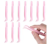 Bremorou Paquete de 10 pinzas de plástico para manualidades, niños, joyería, pulseras de cuentas, calcomanías, reptiles, decoración de horneado, estilo moderno, color rosa