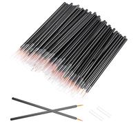Bremorou Paquete de 100 brochas desechables para delineador de ojos, aplicador de delineador de ojos de punta fina, varitas de maquillaje (negro, amarillo)