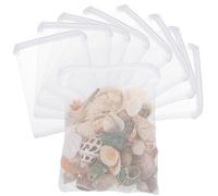 Bremorou Paquete de 8 bolsas de malla reutilizables con cremallera para filtros de pecera, malla fina, poliéster, bolsa de medios para anillos de cerámica de carbono, roca volcánica, 7.87 x 5.91