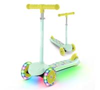 BremToy Patinete Niños 3 Años, Patinete Niños con Deck Luminosa y Ruedas LED de PU, Altura Regulable en 4 Niveles, Frenado Responsivo, Ligero, Patinete para Principiantes de 3 a 8 Años