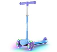 BremToy Patinete Niños 3 Años, Patinete Niños con Deck Luminosa y Ruedas LED de PU, Altura Regulable en 4 Niveles, Frenado Responsivo, Ligero, Patinete para Principiantes de 3 a 8 Años