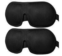 Brencco Antifaz para Dormir - Pack de 2 Tapa Ojos para Dormir Ojos Sin Presión para Mujer y Hombre Diseño 3D Cómodo y Suave para Dormir, Viajes, Yoga