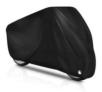 Brencco Cubierta para Moto De Poliéster 210D, para Motos De 245X105X125 Cm, Ligera Y Duradera, Fácil De Instalar Y Guardar, Apta para Distintos Modelos De Moto