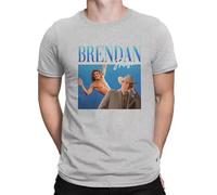 Brendan Fraser - The Mummy T-Shirt for Men Mummy Male God 100% Cotton tee Shirt Round Neck Short Sleeve T Shirts Clothes Grey XXL