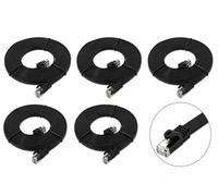 BRENDAZ Cable de conexión Ethernet Cat5e, plano, sin enganches, trenzado, 350 MHz, UTP, cable de cobre puro desnudo, 30 AWG, 100 pies, negro (5, 10 pies)