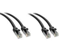 BRENDAZ Cable Ethernet Cat6a, paquete de 2, cable de conexión UTP sin enganches de 10 Gbps, 24 AWG, negro, 15 pies, para redes, computadoras, routers e interruptores (10 pies)