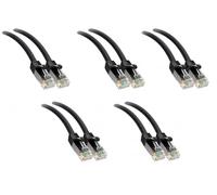 BRENDAZ Cable Ethernet Cat6a - Paquete de 5 - Cable de conexión UTP sin enganches de 10 Gbps, 24 AWG para redes, computadoras, routers e interruptores (10 pies)