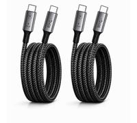 BRENDAZ Paquete de 2 cables USB C para Thunderbolt 5, USB 4 USB 4, 80 Gbps, 240 W, video 8K [certificado USB-IF], carga rápida, compatible con MacBook, iPhone 17/16/15, iPad, paquete de 2