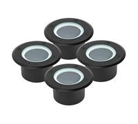 Brendz 4 piezas Luz Solar Jardin Suelo, LED, 20 Lúmenes, IP67 Impermeable, 3000K Luz Blanca Cálida, Batería de Polímero de Litio, Farolillos Solares Exterior, Negro, Doha