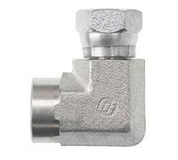 Brennan Industries 1502-08-08-FG adaptador de codo de acero forjado de 90 grados, tubo hembra de 1/2 pulgada x pipa hembra de 1/2 pulgada, hexagonal de 1.000", broca de 0.460"