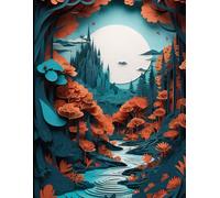 Brennan & Welsh Art Series: Fantasy Forest Castle Journal: 120 paged A4 Lined Notebook: Elegant Papercut Art Design for Writers, Students & Dreamers - ... Journaling, School Notes, Creative Writing