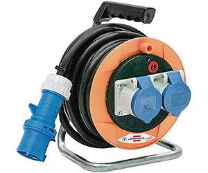 Brennenstuhl 1075256 enrollacables 10 m Serie Garant ST CEE 2 Compacto con Enchufe y 2 enchufes CEE 3 Pines 230 V/16 A IP44
