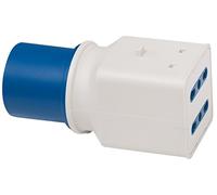 Brennenstuhl 1081561 Adaptador CEE 3 Pines 16 A/230 V, Enchufe CEE, 2 enchufes Italianas 10 A + 16 A (IP 44)