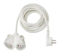 Brennenstuhl 1150651114 - Alargador, 1161821225 | Extensor con toma doble 2P+T 16A 230V, cable H05VV-F 3G1,5, potencia máxima 3680W, anillo plegable, interior