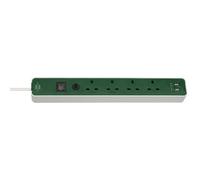 Brennenstuhl 1153243029 Acer 4 Salidas Verde/Blanco Saso Extensión Enchufe W/